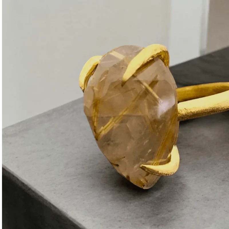 925 ayar gümüş yüzük modelleri gold altın rutil kuvars sipariş ver satın al