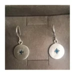 925 ayar gümüş kutup yıldızı north star sallantılı minimal küpe