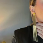 uzun zincir küpe moda modern tarz tasarım el yapımı 925 ayar gümüş sipariş