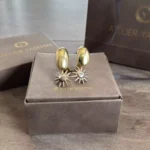 Klipsli 925 ayar gümüş güneş küpe