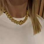 Balloon Baby Çizgili İri Top Süzme Bold Kolye 925 Ayar Gümüş El Yapımı Modern