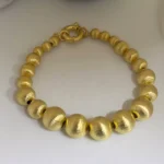 Balloon Baby Çizgili İri Top Süzme Bold Bileklik 925 Ayar Gümüş El Yapımı Modern Trend