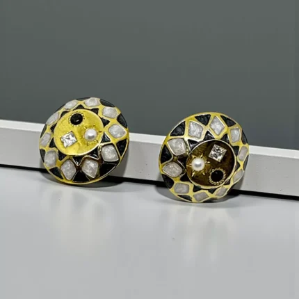 El İşi Mozaik Tılsım Küpe, Mikron Kaplama Altın Ve Rose Gold Renk Seçenekli