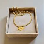 Top Zincirli Göz Kolye Mikron Kaplama 925 Ayar Detaylı Görünüm