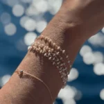 Asansörlü Kilitli Kum İncisi Gümüş Bileklik Bilekte Görünüm