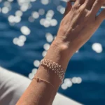 Kum İncisi Çoklu Zincir Mikron Kaplama Gümüş Bileklik