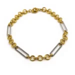 Modern Link Tasarımlı Taşlı Mixed Halka Zincir